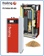 Робот-котёл на пеллетах 060 кВт P5 Pellet 60, Австрия, не требует участия человека, двойная система безопасности, чистая котельная [FROLING-14113]