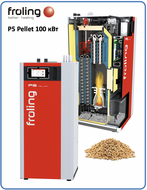 Робот-котёл на пеллетах 100 кВт P5 Pellet 100, Австрия, не требует участия человека, двойная система безопасности, чистая котельная [FROLING-14117]